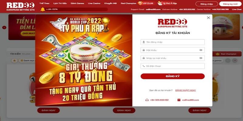 Đăng ký tài khoản tham gia chơi lô đề Red88